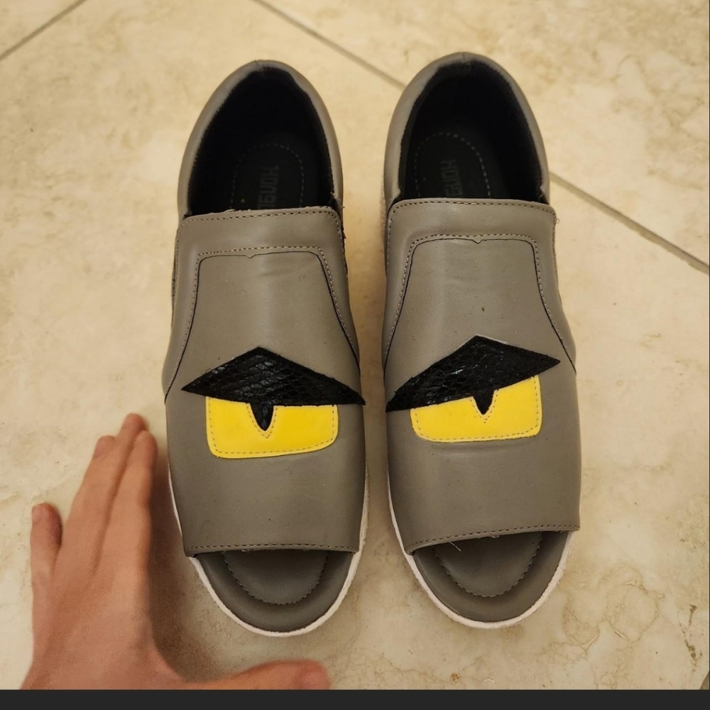 Fendi Monster Platform Slingback Sandals